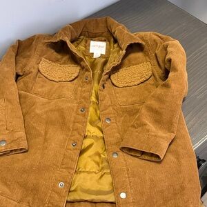 Carhartt Tan Corduroy Jacket with Sherpa Accents